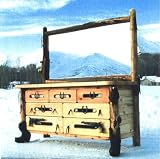Western And Lodge Furniture Bootleg Dresser/Mirror