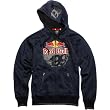 Fox Racing Red Bull/Travis Pastrana 199 Core Front Fleece Men's Hoody Zip Casual Sweatshirt w/ Free B&F Heart Sticker Bundle - Navy