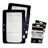 Black Color (2 Packs) Amazon Kindle 2 E-Book Reader Silicone Rubber Skin Case + 2 Packs Kindle2 Anti Scratch LCD Screen Protectors