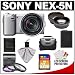 Sony Alpha NEX-5N Digital Camera Body & E 18-55mm OSS Lens (Silver) with 32GB Card + Battery + 3 UV/FLD/PL Filters + 2x Telephoto & .45x Wide-Angle Lenses + Case + Accessory Kit