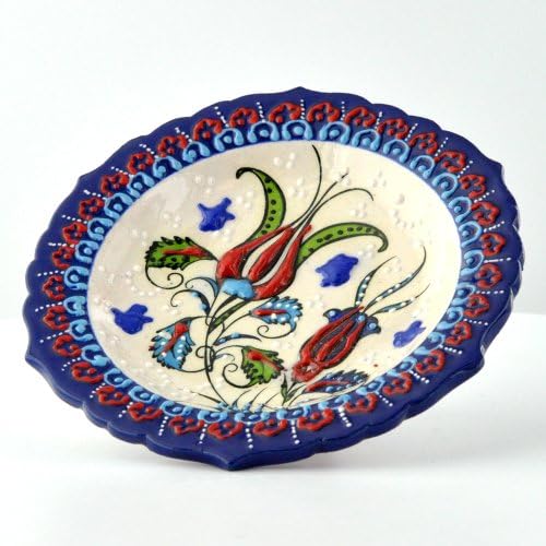 Nimet Traditional Turkish Porcelain Plate 12cm by Paykoc N21012 Blue