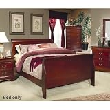 King Size Sleigh Bed Louis Philippe Style in Cherry Finish