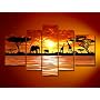 5TEILIGE LEINWANDBILDER 170cm x 100cm AFRIKA WILDN&hellip 