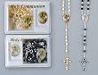 Rosary - First Communion - Holy Communion Rosary with Matching Companion Pin - IMPORTED FROM ITALY - Gift Box Included