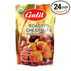 Galil Roasted Chestnuts, 3.5-Ounce Pouches (Pack of 24)