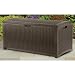 Suncast DBW7300 Mocha Wicker Resin Deck Box, 73-Gallon