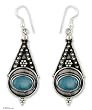 Chalcedony dangle earrings, 'Memory of India'