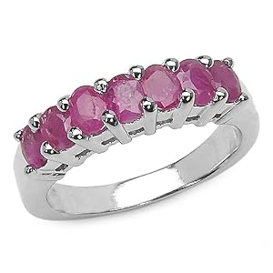 1.75 Carat Genuine Ruby Sterling Silver Ring by