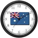 Product details for Flag of Australia Wall Clock by WatchBuddy Timepieces (Slate Blue Frame)