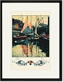 Black Framed/Matted Print 17x23, Yacht Harbor