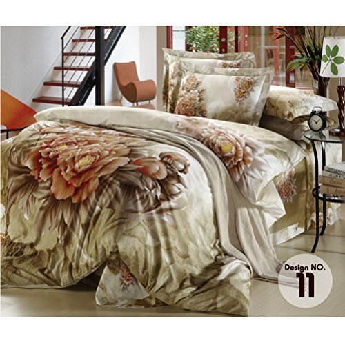 Home Textiles 3D Osaka Flower Bed Set Bedding Sets King size Reactive Printing Bedclothes Duvet Cover 3D Flat Sheet Bedspread 1000TC HT 011 No 011 Free UPS Shipping