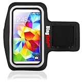 Bingsale Black Neoprene Adjustable Reflective Sports Gym Jogging Armband for Samsung Galaxy S5