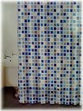 Blue & Clear Retro Shower Curtain