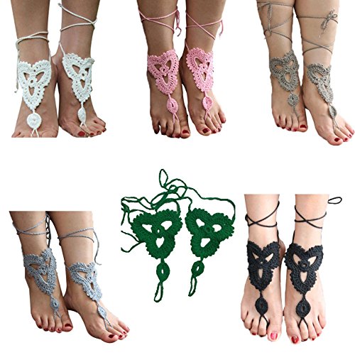 Crochet Black Barefoot Sandals,Beach Pool,Nude shoes,Foot jewelry,Footless sandles,Beach Wedding Jewelry,Yoga Chain,Anklet, Wedding shoes, Beach Wedding, Summer shoes, One Size Fits All