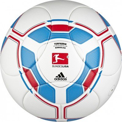 Produkt-Bild: Adidas V87048 Fu&Atilde;?ball Torfabrik - DFL Official Match, white/sharp blue, 5