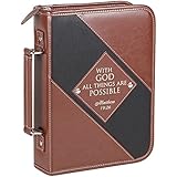 Frux Home and Yard Inspirational Bible and Book Cover " with God All Things Are Possible " Fits All Standard Size Bibles Including King James and New International Version