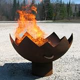 37 Inch Great Fiery Lotus Handcrafted Steel Firebowl
