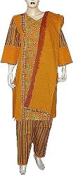 Indian Salwar Suit Cotton Printed Embroidered Clothes Size L (slk354a)
