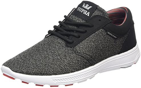 Supra Mens Hammer Run Shoes, Charcoal Heather/Red/Black - White, 9
