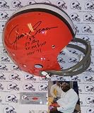 Jim Brown Autographed/Hand Signed Cleveland Browns Throwback Full Size Helmet