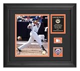 Carlos Beltran New York Mets Framed Photograph with Game Used Baseball Piece & Medallion - Framed MLB Photos, Plaques, and Collages