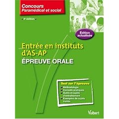 Entr�e en instituts d'AS-AP : Epreuve orale