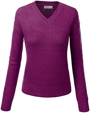 J.TOMSON Womens Thick Slim Fit Knit Sweater MAGENTA PURPLE SMALL