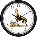 Coyote Dog Wall Clock by WatchBuddy Timepieces (Hunter Green Frame)