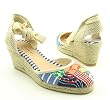Coach Kerrie Patchwork Multi Tie Up Wedge Espadrille