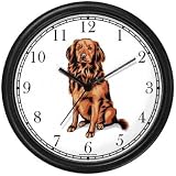 Golden Retriever Dog Wall Clock by WatchBuddy Timepieces (Hunter Green Frame)