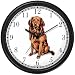 Golden Retriever Dog Wall Clock by WatchBuddy Timepieces (Hunter Green Frame)