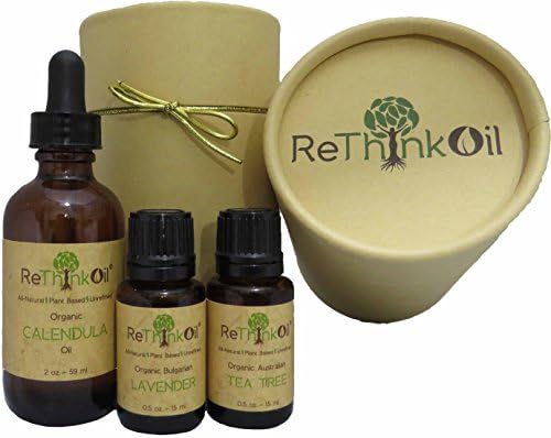 2oz--Calendula Oil with Lavender &amp; Tea Tree (1/2oz each) - Certified organic oils