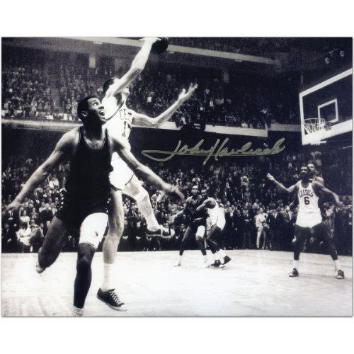 Mounted Memories Boston Celtics John Havlicek Autographed The Steal Photo