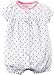 Carters Baby Girls Dotted Heart Romper 6 Month White