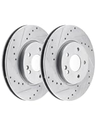 Automotive Parts and Accessories: Cquence CQS44179U Street Series Rear Pair Drilled Slotted Brake Rotors - CQUENCE