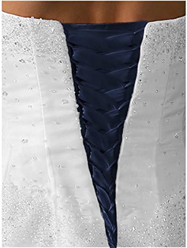 Laceeis Wedding Gown Replace Zipper Corset Back Lace-up Dark Navy Blue Taffeta 22"