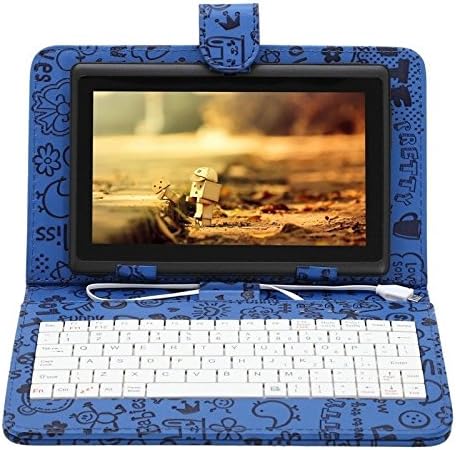 iRULU 2015 New eXpro X1a New 7" 8GB 1024*600 HD Google Android 4.4 KitKat Quad Core Dual Camera WIFI A33 1.5GHz Tablet PC (Orange)+ Keyboard Case