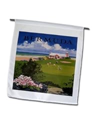 fl_163575_1 Florene Vintage Travel Posters - Image of Vintage Bermuda golf course and ocean - Flags - 12 x 18 inch Garden Flag