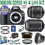 BRAND NEW NIKON D3100 w/ NIKON 18-55 VR LENS + NIKON 55-200 VR LENS + 2X LE ....