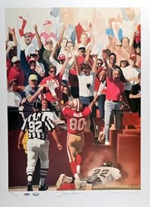 Limited Edition Jerry Rice Signed Lithograph - 17x23 - PSA/DNA Certified - Autographed NFL Art