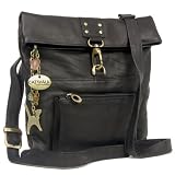 Catwalk Collection Leather Dispatch Bag - Black