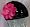 Black Hat/Hot Pink Flower