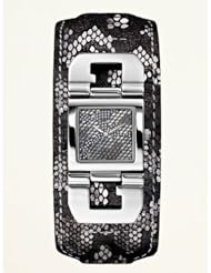 Guess Womens Crystal Accented Dial Stainless Steel Case Python Leather Strap Watch U0054L1