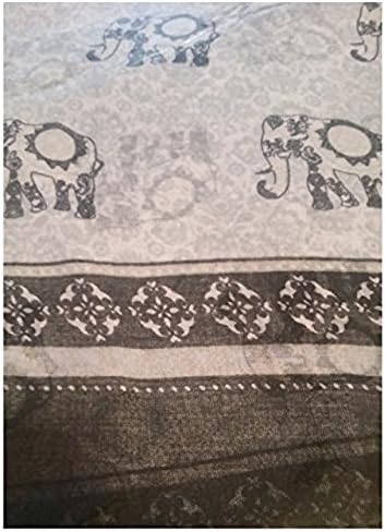 Lunar Lily Floral Mandala Elephant Infinity Loop Scarf (Navy Blue)