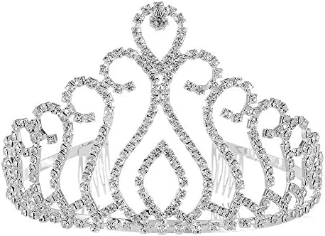 Qixuan® Large Elegant Pageant Crown Rhinestone Crystal Queen Tiara