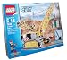 Lego City Series #7632 - Crawler Crane with Moving Tracks, Lifting Mechanism, and Crane that Rotates 360 Degrees Plus 2 Construction Worker Minifigures, House Section and Barrier (Total Pieces: 481)