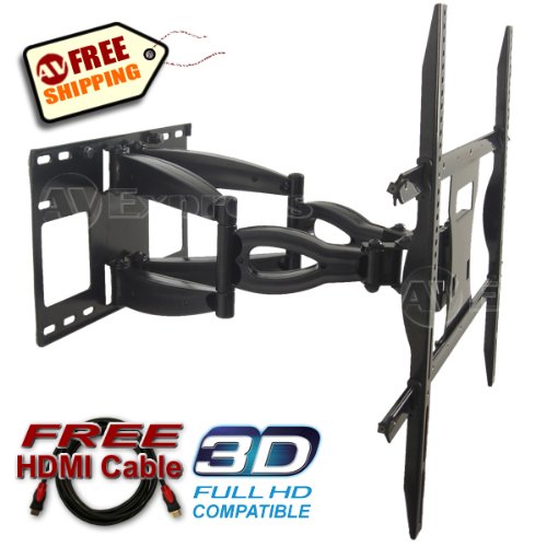 Articulating TV Mount -Heavy Duty Aluminum Die-cast Tv Mount for 37 to 63 Inch Displays. Extends 26 Inches, Swivels and Tilts up and Down. AEON Mounts