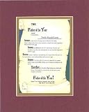 Personalized Touching and Heartfelt Poem for Father - Father of the Year Award on 11 x 14 inches Double Beveled Matting (Burgundy)