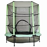 New Junior Kids Outdoor Trampoline with safty net 55inch with manufacture Garantee (Summer Green)