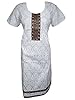 Indiatrendz Women's Allover Print Kurti with 3/4 th Sleeves White Kurta